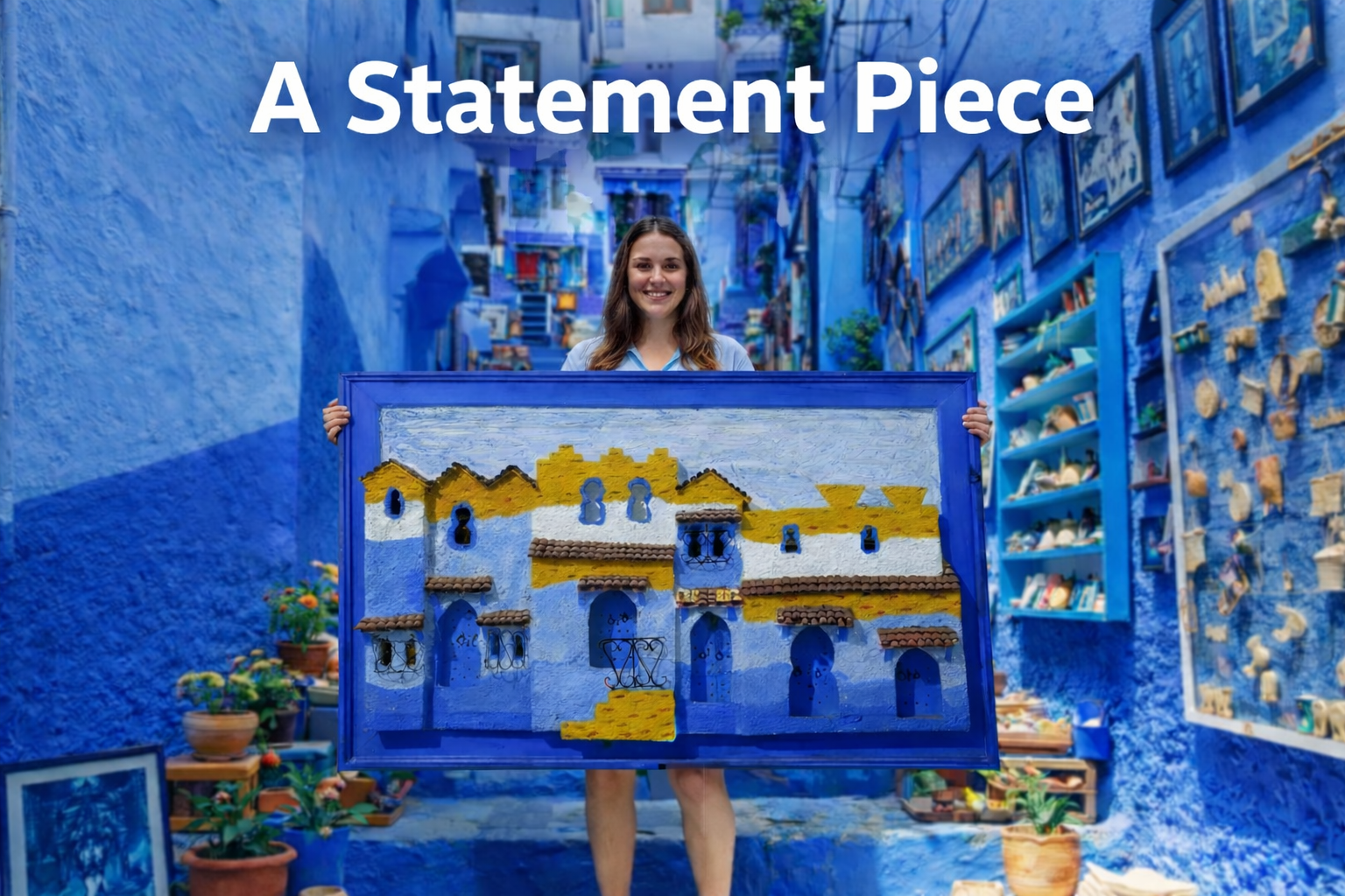 Chefchaouen 3D Illuminated Wall Art 1