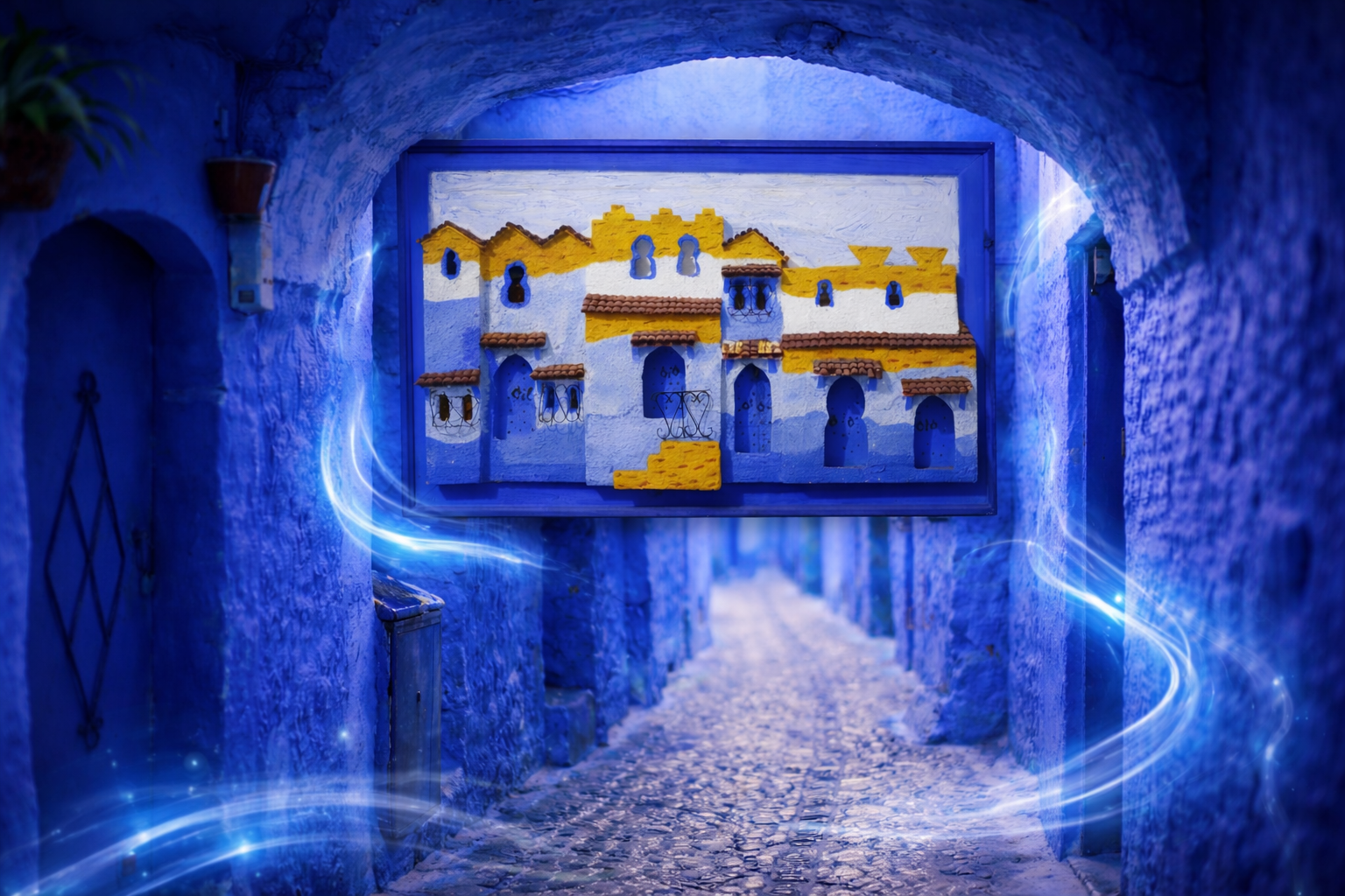 Chefchaouen 3D Illuminated Wall Art 3