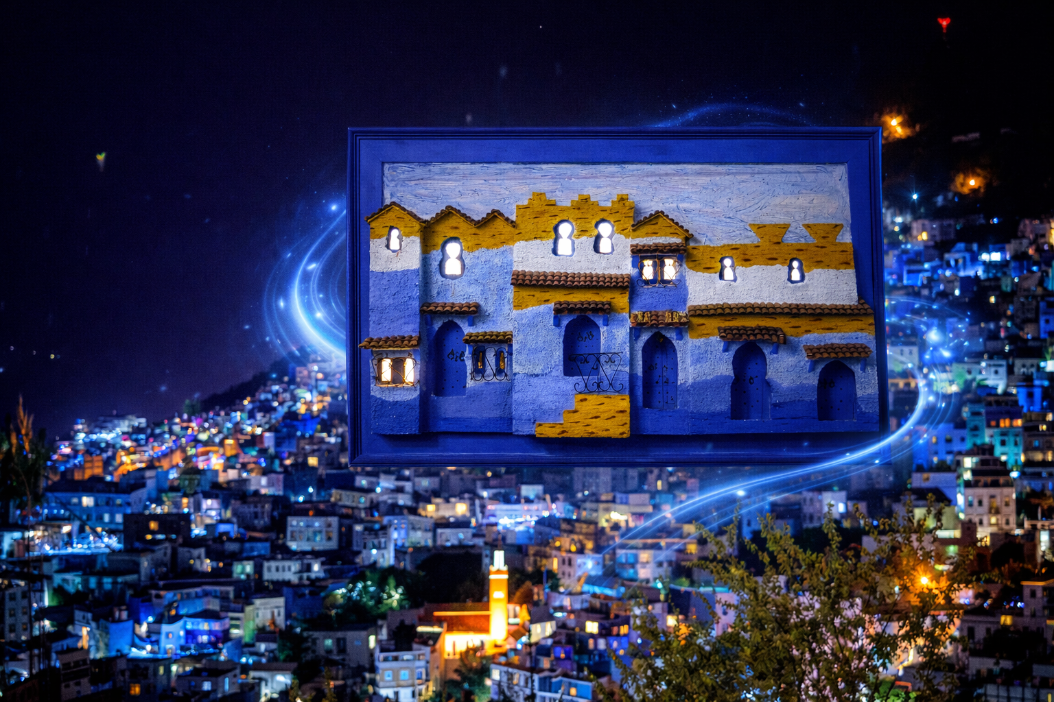 Chefchaouen 3D Illuminated Wall Art 2