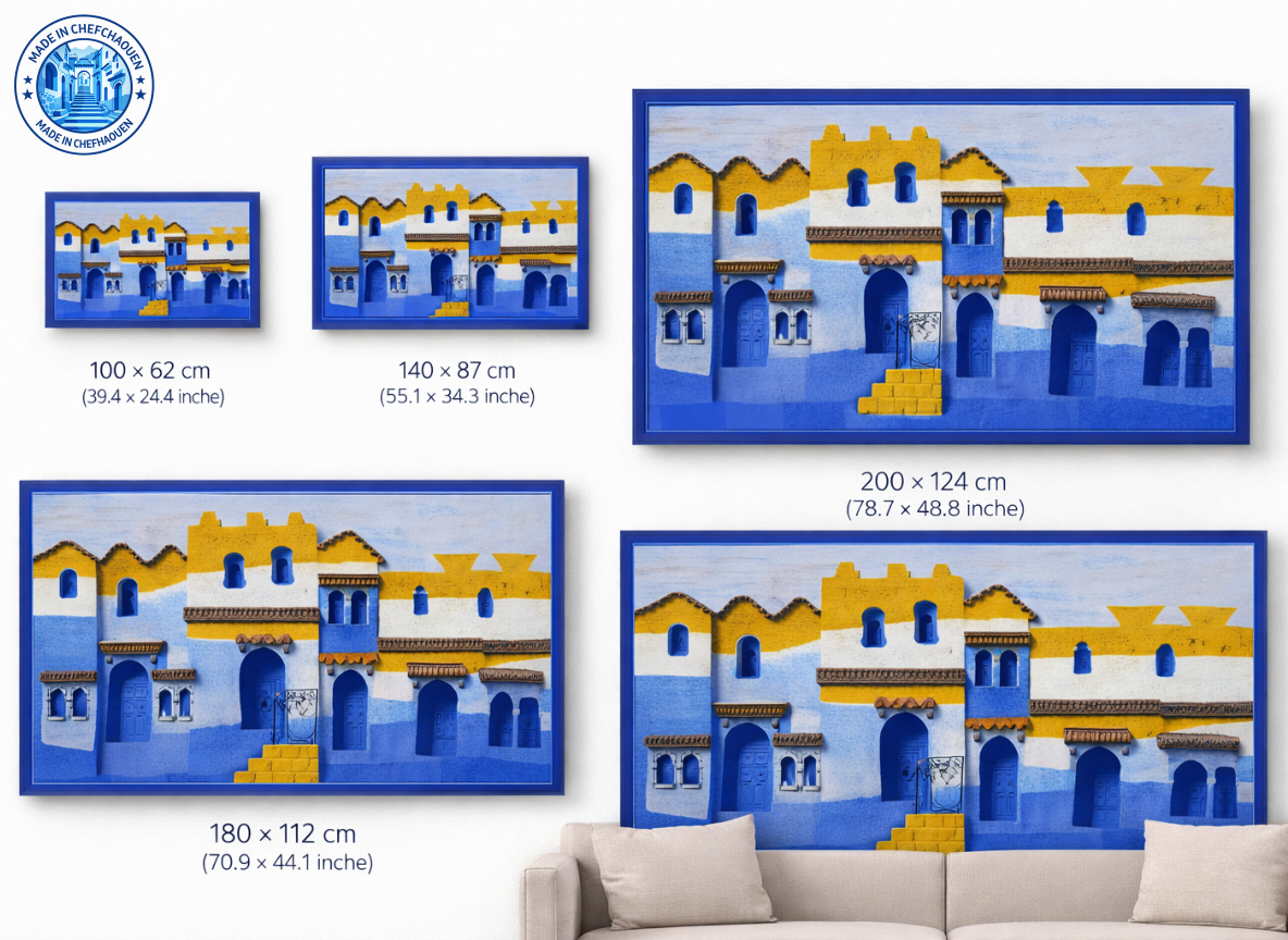 Chefchaouen 3D Illuminated Wall Art sizes